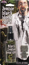 BLACK ZOMBIE BLOOD SPRAY 2 OZ BOTTLE COSTUME MAKE UP HALLOWEEN PROP FW5201C