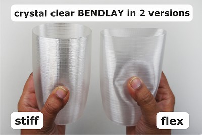 BENDLAY / crystal clear glass / 2 versions / flex & tough coil 0.25kg, 1.7/3.0mm