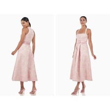 New KAY UNGER Size 2 MORGANA TEA LENGTH DRESS Pink *Missing Belt