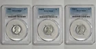 1943 P D S 1c Lincoln Steel Wheat Cent PCGS MS 64 Three Coin Lot