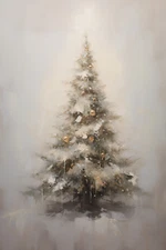 CHRISTMAS TREE ABSTRACT STRETCHED CANVAS PRINT WALL ART READY TO HANG CA32