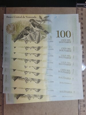 5 x Venezuela 100000 (100,000) Bolivares, 2017, P-100, aUNC banknotes