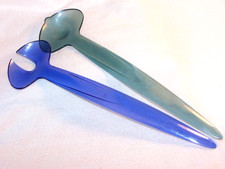 2 Tupperware Servierl&ouml;ffel, L. 29 cm, Gr&uuml;n & Blau