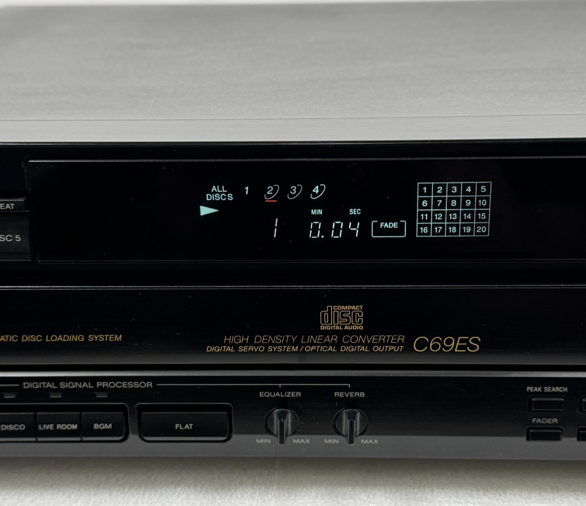 Sony CDP-C69ES ES Series 5 Disc CD Player Carousel Optical Out No