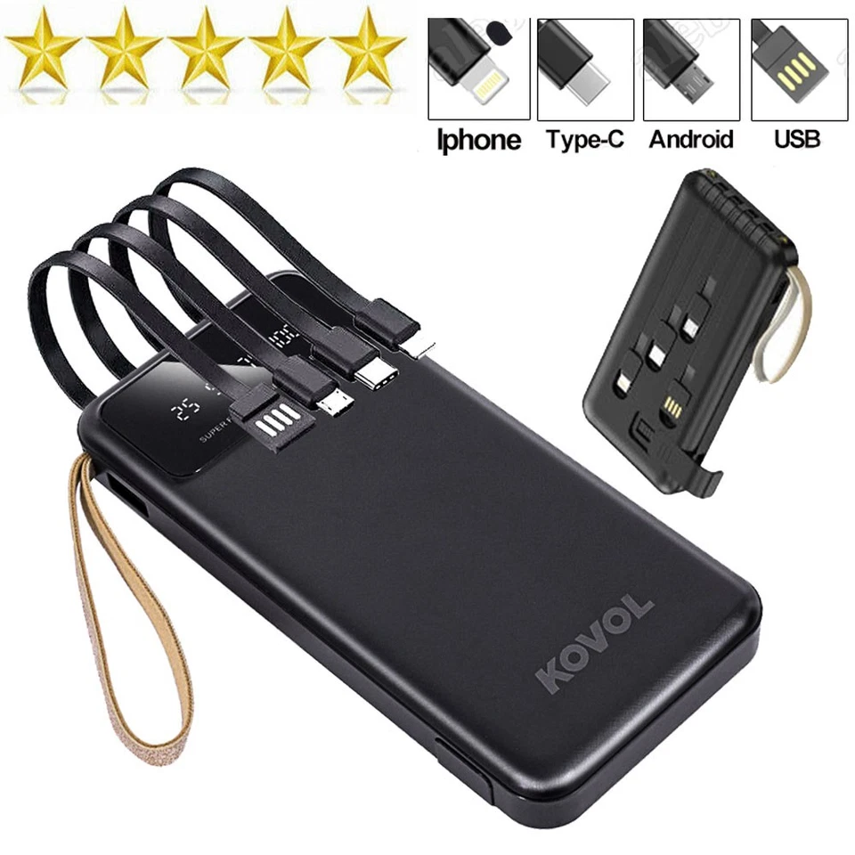 500000mAh Powerbank Externer Batterie Ladegerät ZusatzAkku 4 USB Für Alle Handy