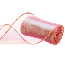 2.4" 3 Yard Sheer Organza Ribbon Shimmer Chiffon Tulle Ribbons Red