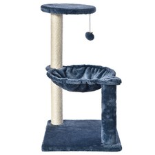 3 Level Cat Tower with Hammock and Sisal Scratching Post, 26.7 Inches, Blue