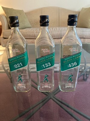 Johnnie Walker Black Label ''Squid Game'' 750ml Bottles (Empty) Lot Of 3 (Set #1)