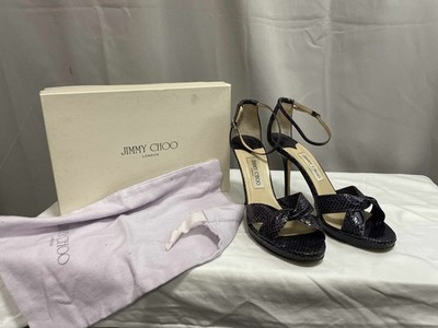 Jimmy Choo lila glänzende Elaph Smoke High Heel Plateau Sandalen, Gr. 41