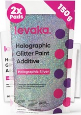 Levaka Holographic Silver Glitter Additive, 150g with 2 l (Pack of 1),