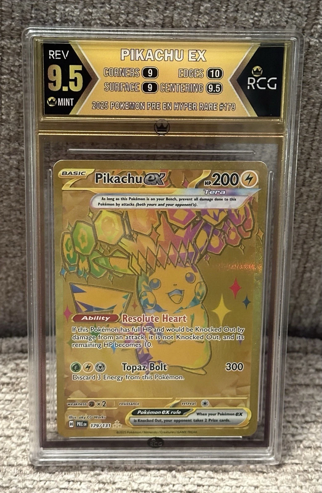 Deal for 2025 Pokemon PIKACHU EX Prismatic Evolutions Hyper Rare 179/131 - RCG 9.5 Mint