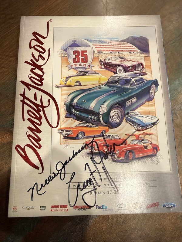 Signed Barrett-Jackson 35 Years Scottsdale Program Book Signed 2002 Auto Auction