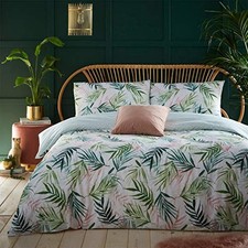 (TG. Singolo) furn. Bali Copertina Palm Piumino e Federa Set, Verde, Singolo - N