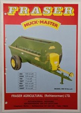 Original Fraser Of Inverurie Muck-Master Muck Spreader Brochure, c 1970's, 450..