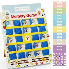 Matching Memory Game for Kids Ages 3 4 5 6 7 8 9, 8 Double-Sided Cards Board ...