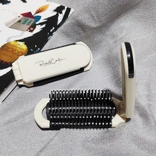 Portable Folding Hair Brush With Mirror Compact Pocket Size Massage Comb