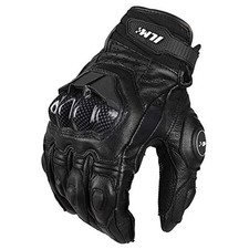 Air Flow Leather Motorcycle Gloves Touchscreen for Men and XX-Large Black
