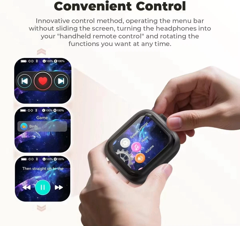 Auriculares Inalámbricos Blancos HTC NE40 Bluetooth 6.0 Pantalla LCD y Auriculares Táctiles Foto 3 de 4