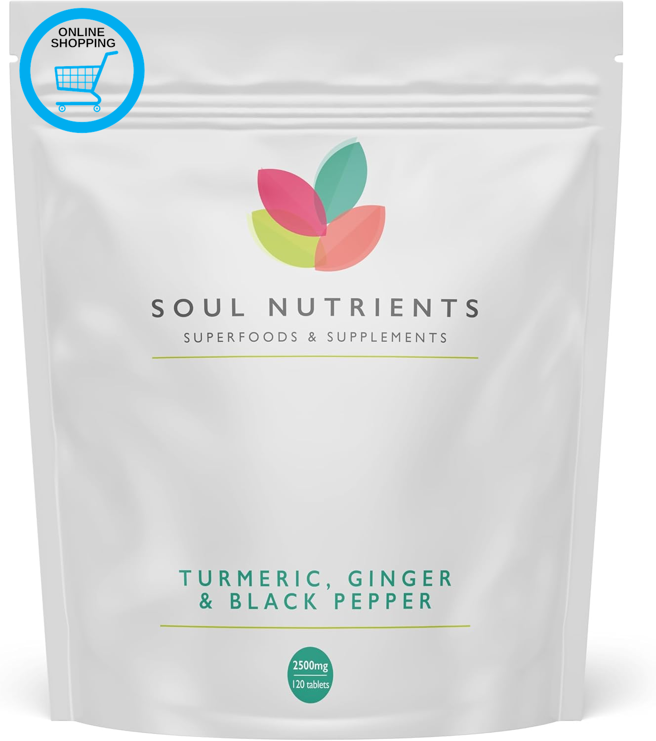 Turmeric Tablets 2500Mg with Black Pepper & Ginger | 120 High Strength Curcumin