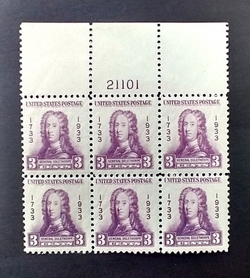 US Scott #726 x6    1933 3¢ General James Edward Oglethorpe    MHog [S4]