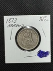 1873 Seated Liberty Silver Quarter Arrows 25c US Coin XF Circulated Extra Fine