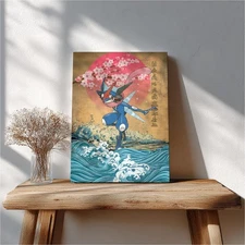 Greninja Canvas Print – Stealthy Water/Dark-Type Pokémon Fanart | Wrapped or Fra