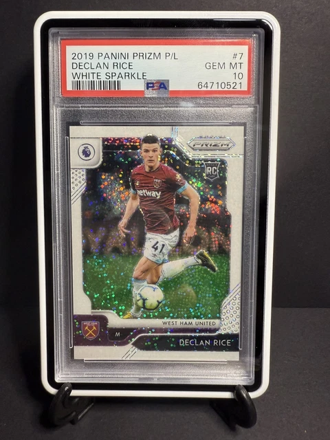 2019 Panini Prizm Declan Rice White Sparkle /15 Rookie PSA 10 West Ham Arsenal