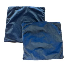 Jean Pierre New York Blue Teal Velvet Throw  Pillow Sham Set Of 2 Aprox 20x20