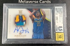 2012-13 Panini Immaculate Anthony Davis RC Patch Auto White Box 1/1 BGS 8.5/10
