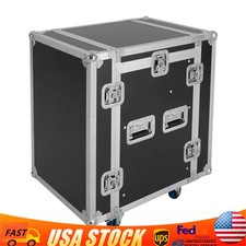 10U Audio DJ Road Rack Case with Casters Pro Tour Grade Rack Mobile Flight Case