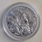 SILVERTOWNE MINT 1 OZ SITTING BULL DESIGN .999 FINE SILVER ROUND IN CAPSULE