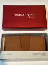 Fundamentals by Rolfs Deluxe Checkbook Card Wallet Genuine Leather NEW w/ Box
