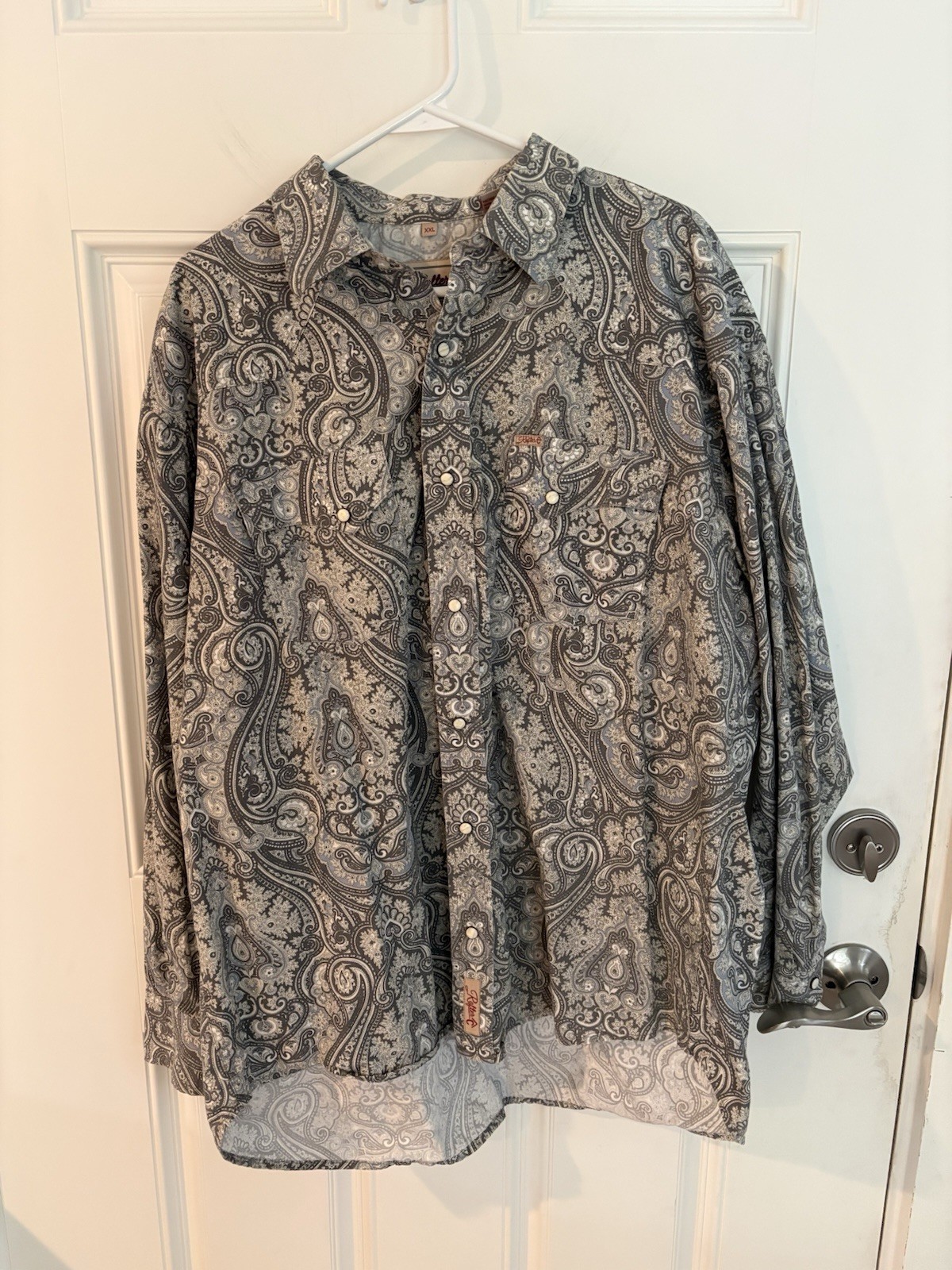 Rafter C Proflex Cowboy Button Shirt Men Sz XXL Pearl Snap Paisley Retro Western