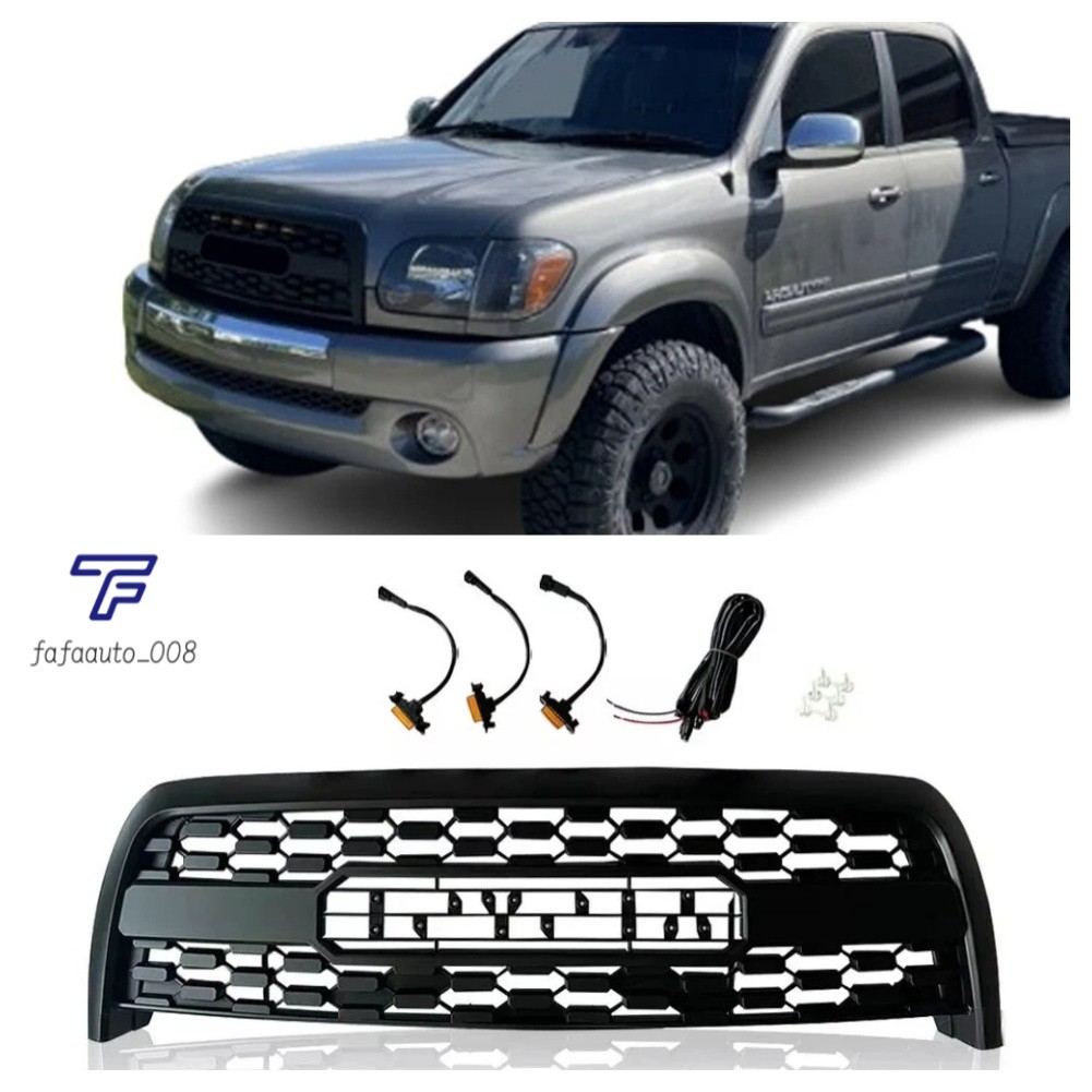 Matte Black Grille For 2003-2006 Tundra Honeycomb Style ABS Grill with LED Light