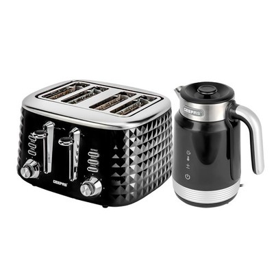 Geepas 1,7L Smart Edelstahl Wasserkocher 4 Scheiben Toaster Combo Set Google Alexa