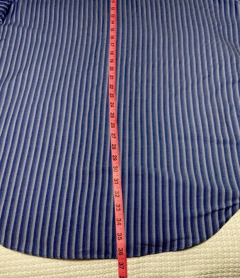 De Colección Ely Cattleman Hombre Alto Perla Snap | Rayas Resistente a Arrugas Talla 18 1/2 Granjero Foto 4 de 4