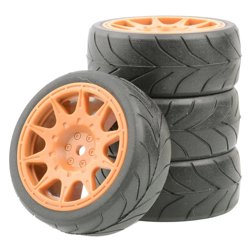 Juego de ruedas y neumáticos de goma para coche de radiocontrol de turismo en carretera 1/10 para Tamiya tt01/02 FW06 HSP Foto 2 de 4