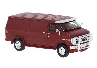Brekina 18259 GMC Vandura, dunkelrot, Bj.1983, 1:87, NEU - Modellauto