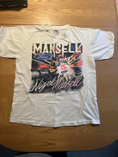 Nigel Mansell Ford Men's White Large Graphic Racing T-Shirt USA