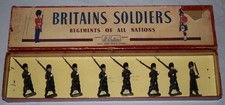 Vintage Britains No. 2009 Belgian Army Grenadiers 8 Piece Toy Soldier Set in Box