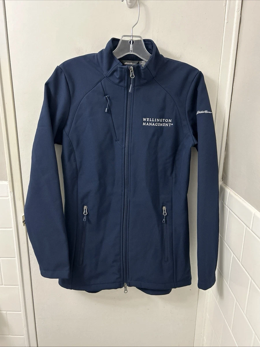 Eddie Bauer Cardigan Femme Bleu/Noir Manches Longues Rayé Jersey Taille