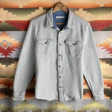 Outerknown 'Blanket Shirt' Gray Heavyweight Long Sleeve Button Shirt Mens Large