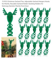 Unbranded Christmas Garland Ties Hangers Hooks - Green