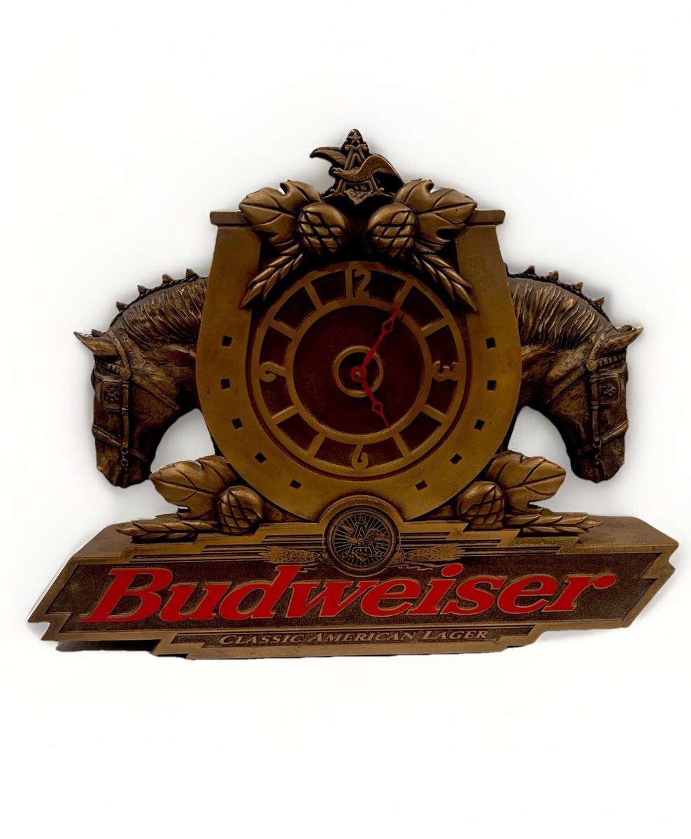 Vintage Budweiser Classic American Lager 90s, gold horses, sign