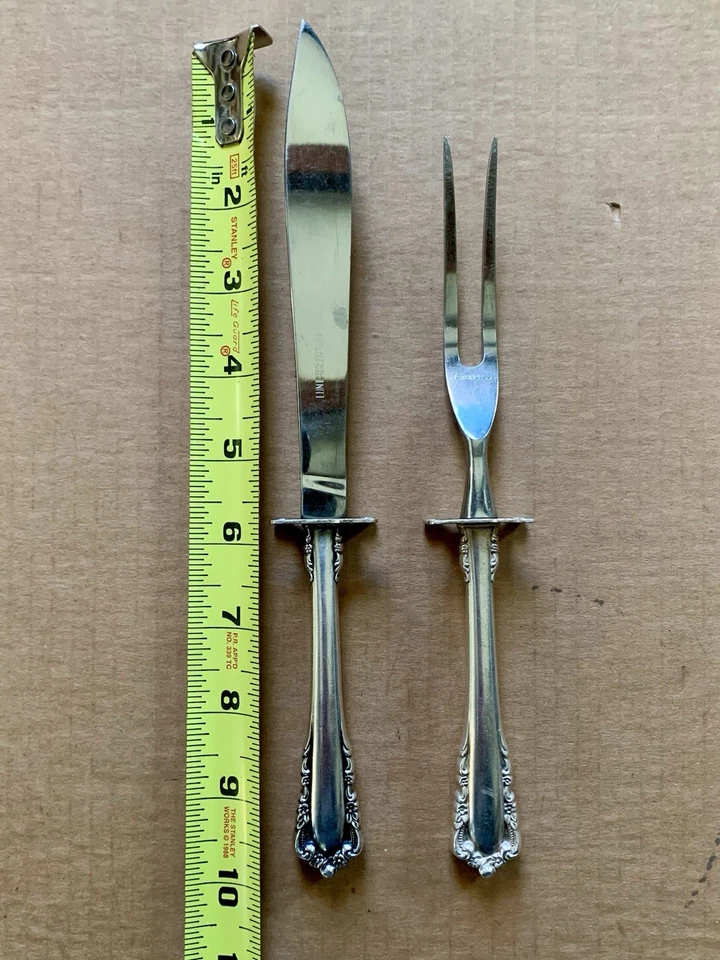 Sterling Handles LUNT Carving Knife & Fork Stainless Blade - Image 3 of 4