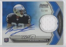 2011 Bowman Sterling Relics Blue Refractor 73/99 Taiwan Jones #BSAR-TJ Auto 7eo