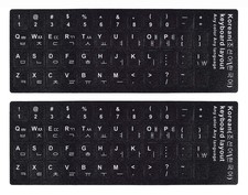 2PCS Korean Keyboard Stickers, Korean-English Keyboard Letters Replacement St...