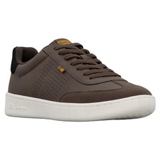 Ben Sherman Watts Brown Leather Lace-Up Sneakers Memory Foam Comfort Men s 12