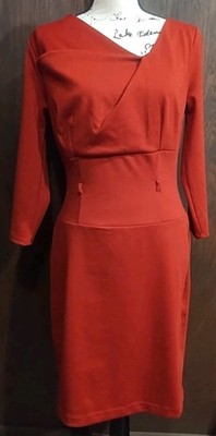 NY&C New York Company  Sheath Career Dress Long Sleeve Knee Length Stretch M