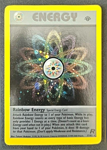 Rainbow Energy 17/82 Team Rocket Holo Rare English 1st Edition